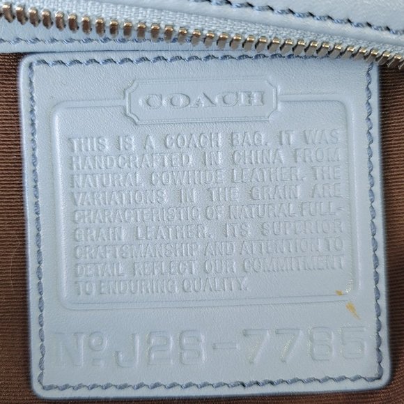 SOLD - Coach Soft Blue Leather Y2K Handbag Purse Baguette - Picture 12 of 14